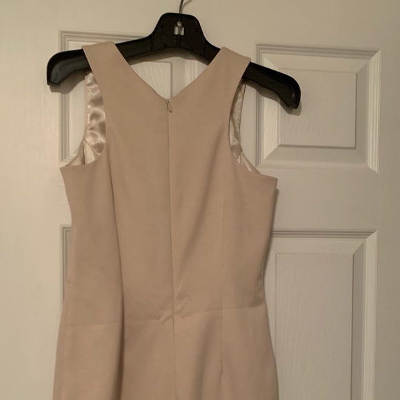Bone Sheath dress w/pink faux leather inserts - Picture 3 of 3